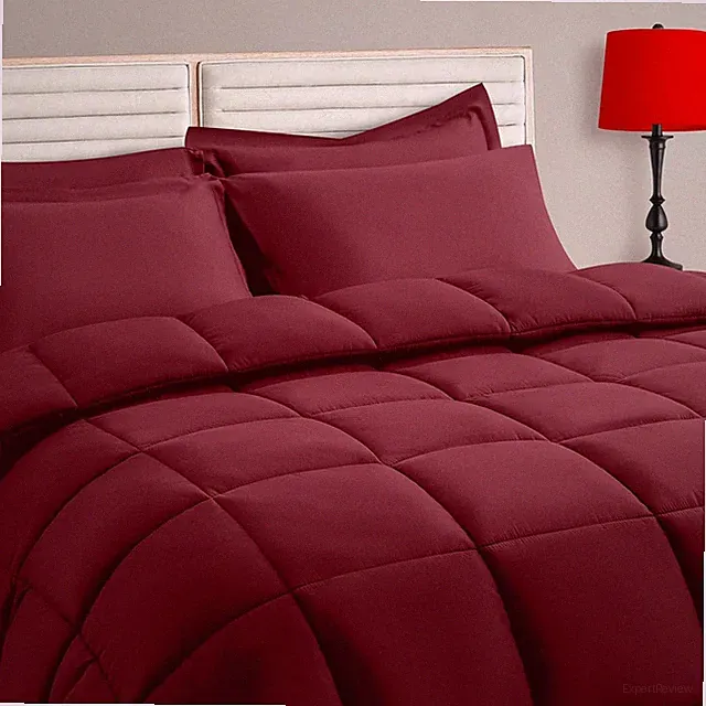 Burgundy Full Size Comforter Set - 7 Piece, Bed in a Bag Bedding Set