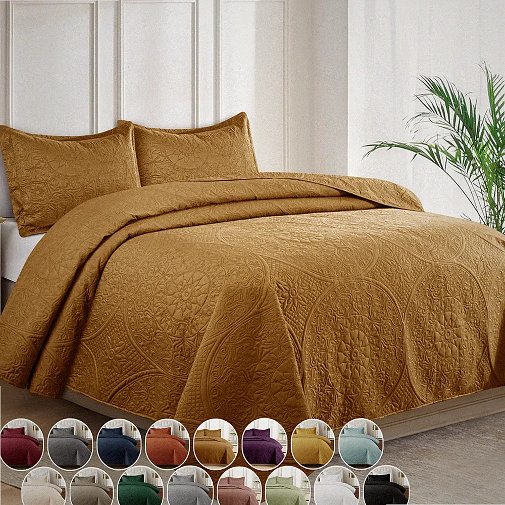 Floral Bedspreads Queen Size 3 Piece Quilted Bedspread Quilt Set Comforter Set