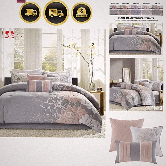 Sateen Cotton Comforter Set, Breathable, Soft Cover, Modern Print, All Season...