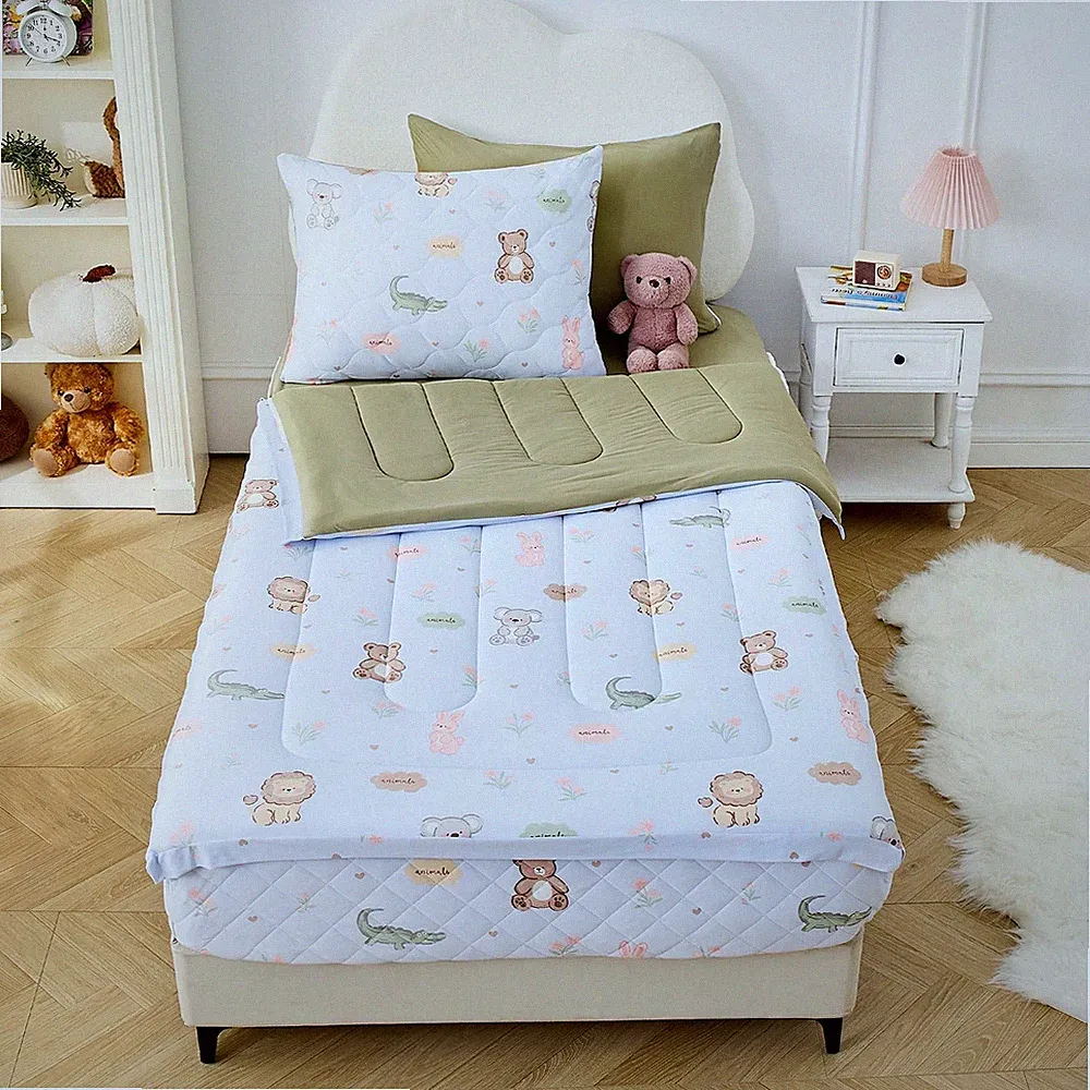 Twin Size 4Pcs Comforter Sets, Zipper Bedding Set for Boys, Bedding Set Carto...