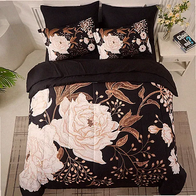 Yogeneg 7 Piece Bed in a Bag King Size Comforter Set Botanical Floral Bedding...